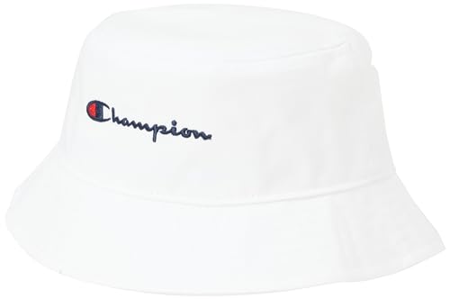 Champion Unisex Kinder Icons Accessories Junior Caps-805977 Light Woven Cotton Twill Small Script Logo Fischerhut, Weiß, S-M von Champion