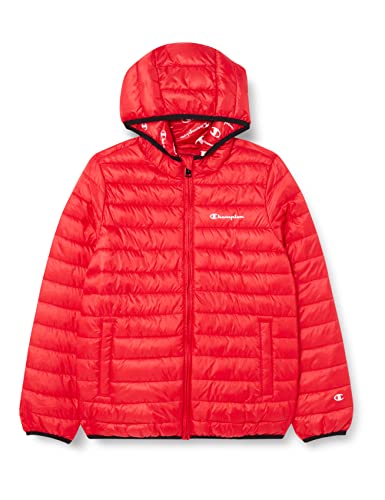 Champion Unisex Kinder Legacy Outdoor Light Hooded Wattierte Jacke, Intensives Rot, 9-10 Jahre von Champion