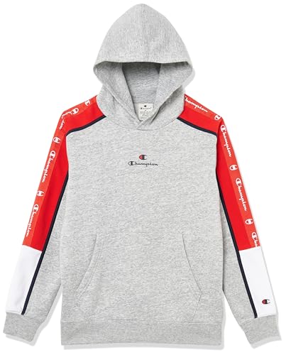Champion Unisex Kinder Legacy Retro Sport B (306856) -Ultralight Soft Compact Fleece Taped Kapuzenpullover, Grau (EM021), 13-14 Years von Champion