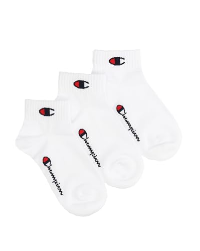 Champion Unisex – Kinder und Jugendliche Core Socks Junior 3PP Quarter Innensocken, Bianco, 31-34 cm von Champion