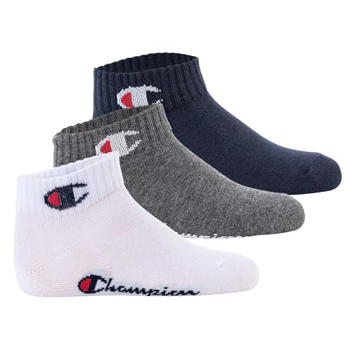 Champion Unisex – Kinder und Jugendliche Core Socks Junior 3PP Quarter Innensocken, Blu (Marino), 31-34 cm von Champion