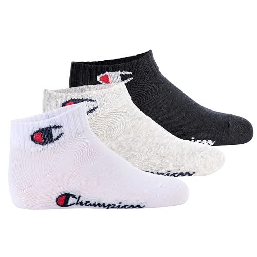 Champion Unisex – Kinder und Jugendliche Core Socks Junior 3PP Quarter Innensocken, Grigio (Melange Chiaro), 31-34 cm von Champion