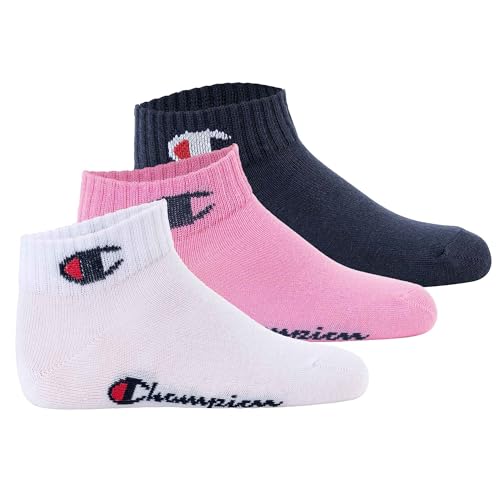 Champion Unisex – Kinder und Jugendliche Core Socks Junior 3PP Quarter Innensocken, Rosa (Fucsia), 31-34 cm von Champion