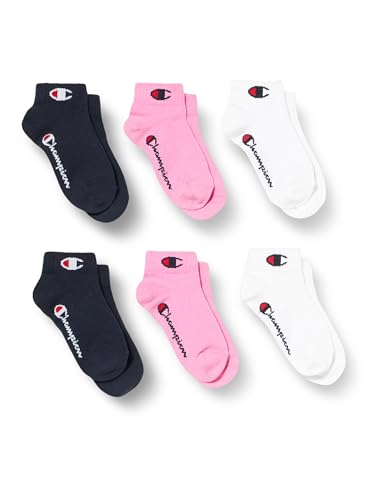 Champion Unisex – Kinder und Jugendliche Core Socks Junior 6PP Quarter Innensocken, Rosa (Fucsia), EU 27-30 von Champion