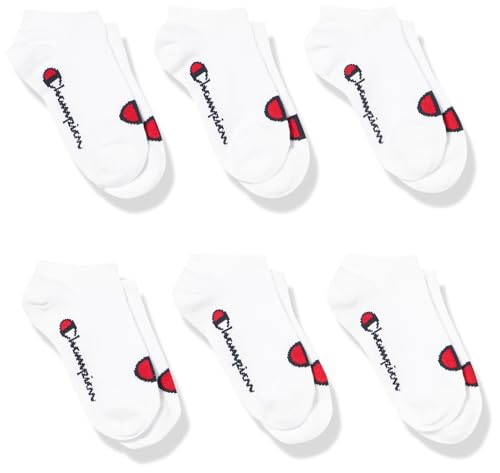 Champion Unisex – Kinder und Jugendliche Core Socks Junior 6PP Sneaker Innensocken, Bianco, EU 27-30 von Champion