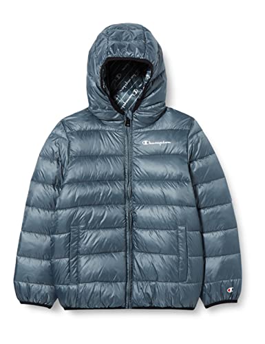 Champion Unisex-Kinder und Jugendliche Outdoor-Small Script Logo Jacke, Zinngrau, 11-12 Jahre von Champion