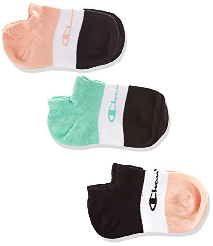 Champion Unisex – Kinder und Jugendliche Seasonal Tricolor 3PP Sneaker Kurze Socken, Multicolore (Rosa Fenicottero/Nero), 27-30 EU (9-11.5 Kids UK) von Champion