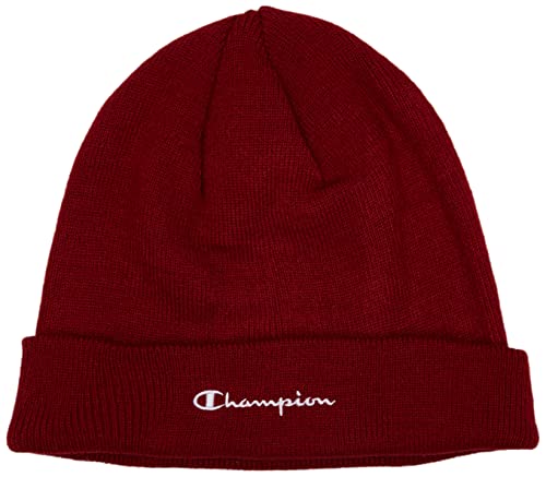 Champion Unisex Knit Beanie-Mtze, Karminrot, Einheitsgröße für alle von Champion