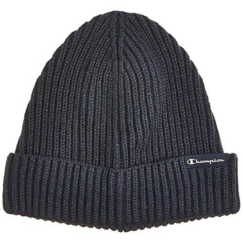 Champion Unisex Knit Small Script Logo Beanie-Mtze, Marineblau, Einheitsgröße für alle von Champion