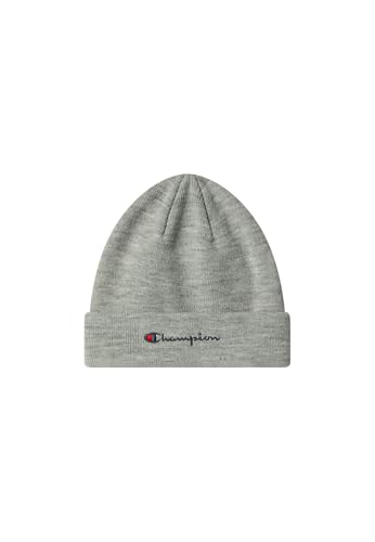 Champion Unisex Lifestyle Caps (806064) -Recycled Acrylic Knitted Yarn Embroidered Script Logo Beanie-Mütze, Grau (EM021), One Size von Champion