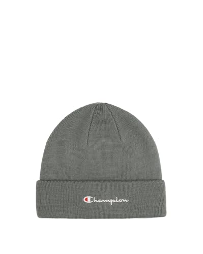 Champion Unisex Lifestyle Caps (806064) -Recycled Acrylic Knitted Yarn Embroidered Script Logo Beanie-Mütze, Grau (ES072), One Size von Champion