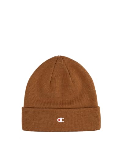 Champion Unisex Lifestyle Caps (806065) -Recycled Acrylic Knitted Yarn Embroiedered C-Logo Beanie-Mütze, Braun (MS034), One Size von Champion