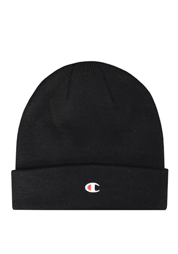 Champion Unisex Lifestyle Caps-802406 Beanie-Mütze, Schwarz, One Size von Champion