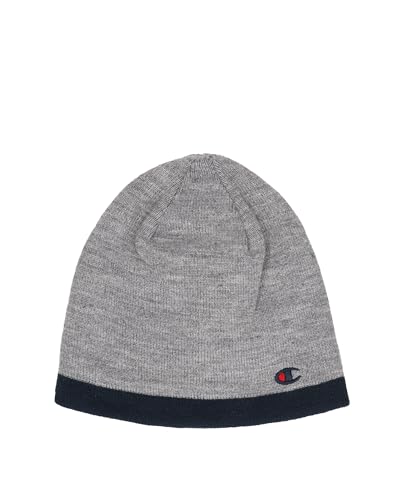 Champion Unisex Lifestyle Caps-802407 Wendemütze, Hellgrau Melange/Marineblau, One Size von Champion