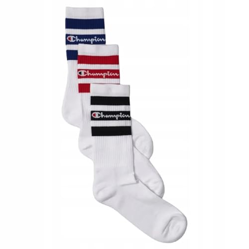 Champion Unisex Seasonal Small Script Logo Socks 3pp Crew Sportsocken, Weiß (WW001), 43-46 von Champion