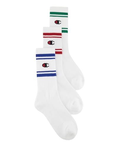 Champion Unisex Seasonal Socks 3pp C-Logo Crew Strümpfe, Weiß (WW009), 35-38 (3er Pack) von Champion