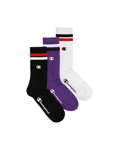Champion Unisex Seasonal Socks C-Logo 3pp Crew Strümpfe, Schwarz (KK001), 43-46 (3er Pack) von Champion