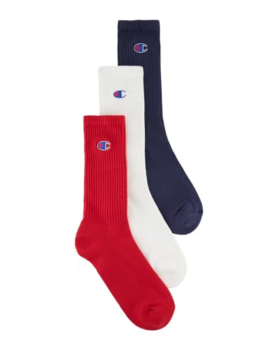 Champion Unisex Socks Seasonal (U20138) -Colored C-Logo 3pp Crew Strümpfe, Light Blau (BS561), 35-38 (3er Pack) von Champion