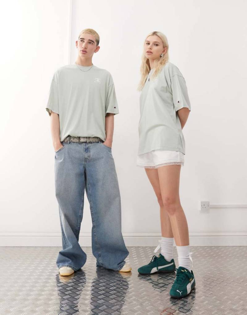 Champion - Unisex-T-Shirt in Grün mit Rundhalsausschnitt von Champion