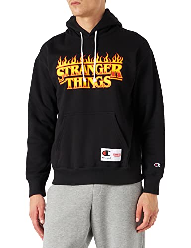 Champion Unisex X Stranger Things Felpa Con Cappuccio Kapuzenpullover, Schwarz (Kk003), XL von Champion