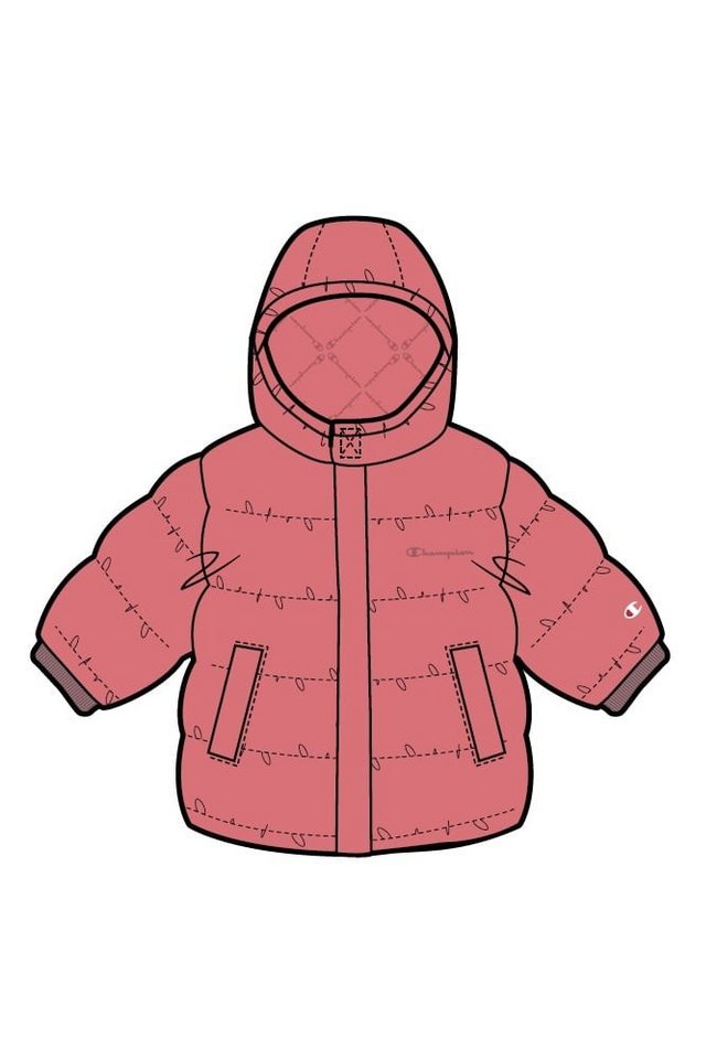 Champion Winterjacke mit Kapuze (kleiner Logo) pink Mädchen/Kleinkinder von Champion