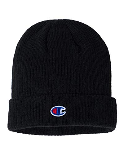 Champion Womens Ribbed Knit Cap (CS4003) -Black -One Size von Champion