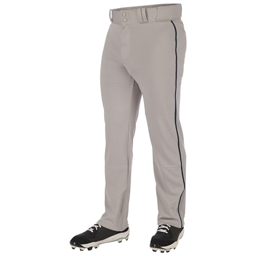 Champro Herren Triple Crown 2.0 Open Bottom Baseball Pants with Braid Hose, Grau, Marineblau, Large von Champro