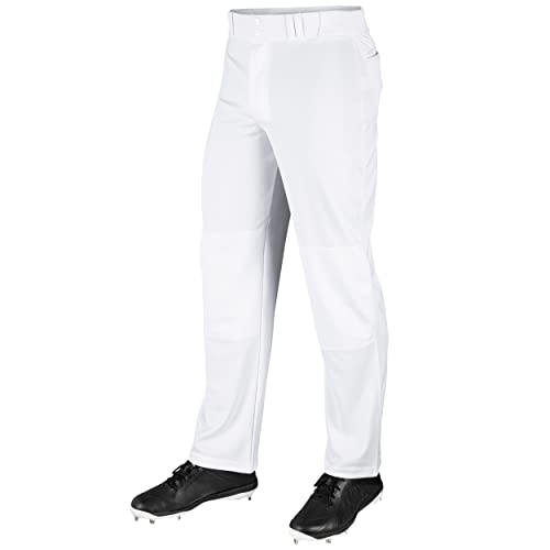 CHAMPRO Jungen Open Bottom Relaxed Fit Pants MVP Baseball-Hose mit offenem Boden, entspannte Passform, Weiß, Medium von Champro