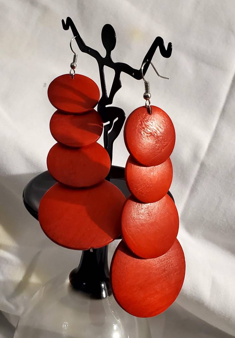 4 Scheiben Ohrringe - Rot von ChampysAccessories