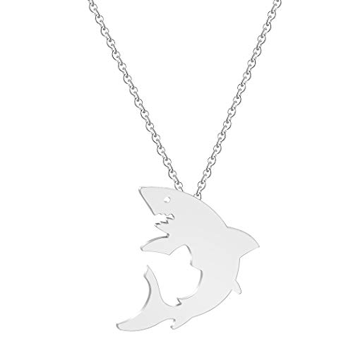 Handler Mode niedlichen weißen Hai Silhouette Anhänger Halskette für Frauen Inspiration Tier Ozean Fisch Schmuck Party Geschenke von Chandler