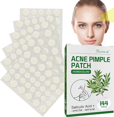 144 Stück Pickel Patch, Pimple Patches,Unsichtbare Hydrokolloid Akne Pickel Pflaster, Hydrocolloid Patches Anti Akne, Hydrokolloid Pflaster, Pimple Patch Acne Patch für Gesicht (8mm,12mm) von ChaneeHann