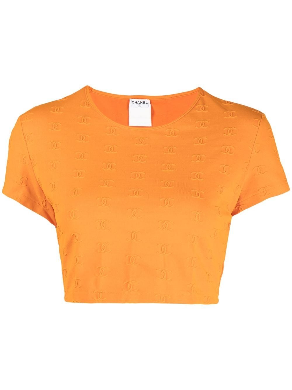 CHANEL Pre-Owned 1990-2000s Cropped-Top mit Logo - Orange von CHANEL Pre-Owned