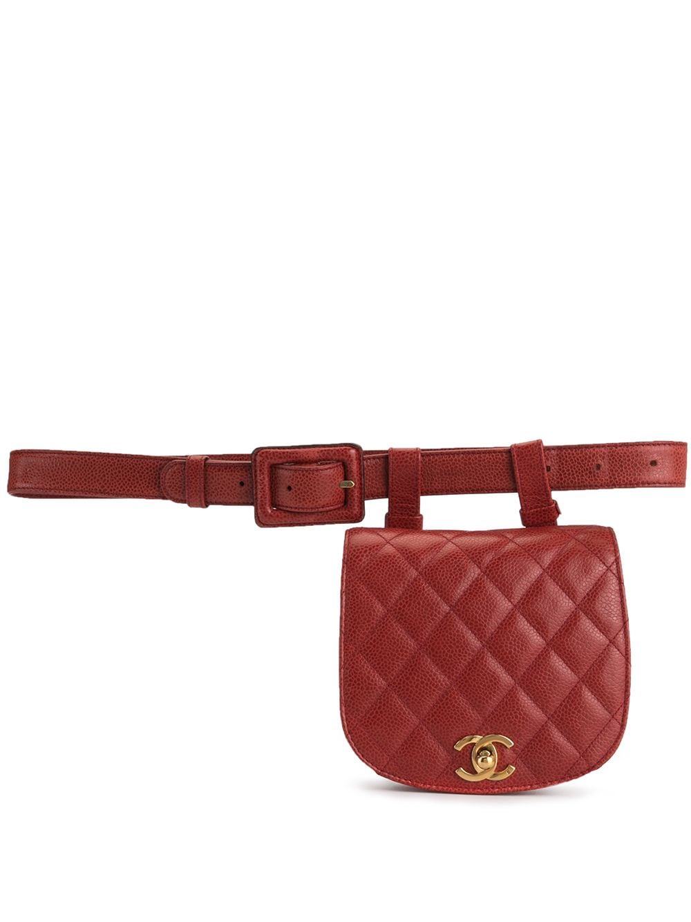 CHANEL Pre-Owned 1990 CC Gürteltasche mit diamantförmiger Steppung - Rot von CHANEL Pre-Owned