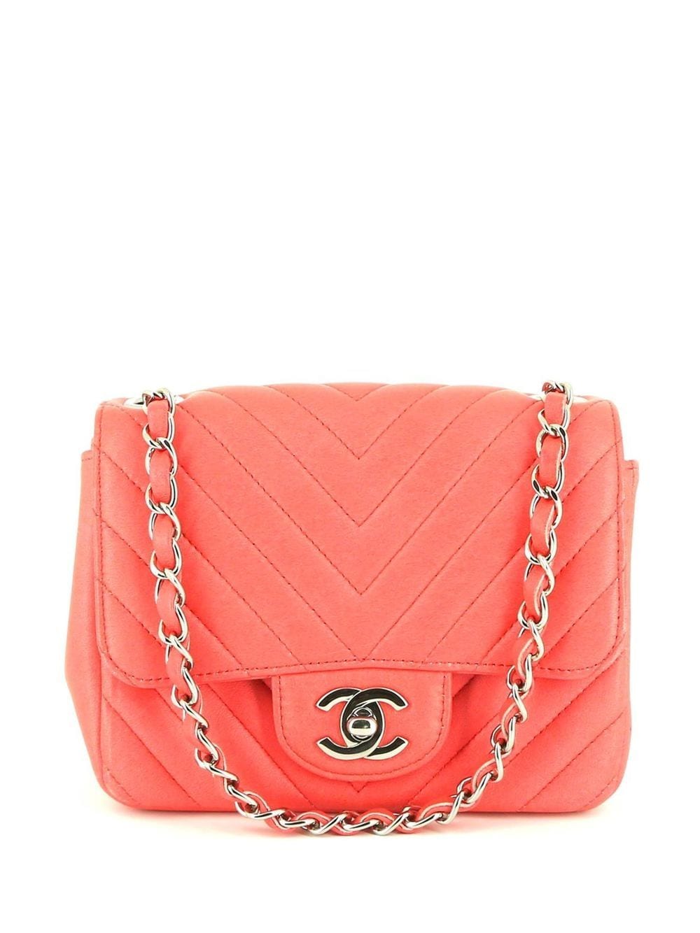 CHANEL Pre-Owned Timeless mini Chevron Classic Flap Schultertasche - Rosa von CHANEL Pre-Owned