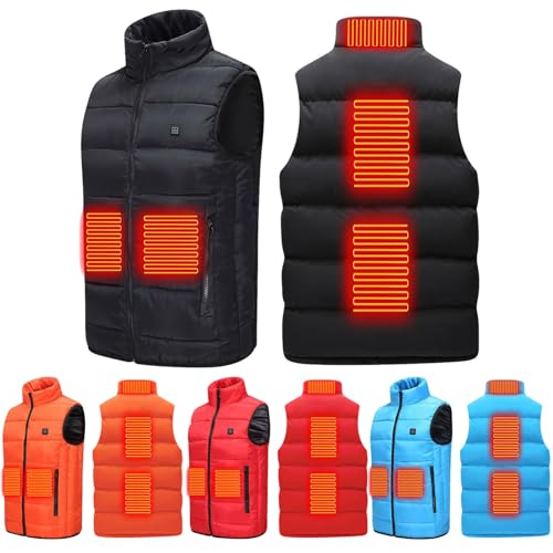 Changtai Beheizbare Weste Herren mit 5 Heizzonen, 3 Einstellbare Wärmestufe, Damen Herren Heizweste USB Aufladbare Heizjacke Beheizte Steppweste Unisex Wärmeweste Daunenweste Wärmende Jacke Changtai Beheizbare Weste Herren mit 5 Heizzonen, 3 Einstellbare Wärmestufe, Damen Herren Heizweste USB Aufladbare Heizjacke Beheizte Steppweste Unisex Wärmeweste Daunenweste Wärmende Jacke von Changtai