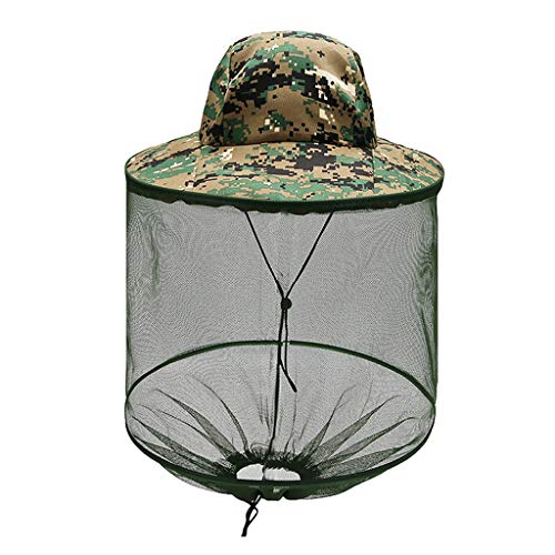 Changtai Imkerhut Moskitonetz Hut Tarnung Sonnenhut mit Schleier, Moskito Kopfnetz Hut für Outdoor Landwirtschaft Jagd Wandern Gartenarbeit Camping Angeln von Changtai