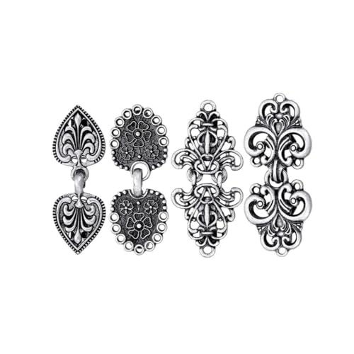 Changyeah 4 Stück Vintage Pullover Schal Strickjacke Mantel Broschen, Vintage Pullover Umhang Clips für Kleid Retro Clip Schalkragen Verschluss Kleid Hemd Knopf Clip für Mädchen Frauen von Changyeah