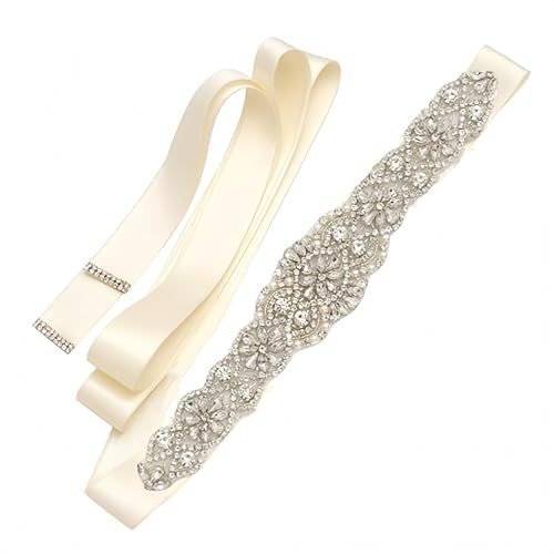Changyeah Damen Kristall Hochzeit Gürtel,Braut Strass Hochzeitsgürtel Kristallgürtel Glitzerndes Band leichter Damengürtel für Kleid, für Abendkleid Brautjungfer Zubehör von Changyeah