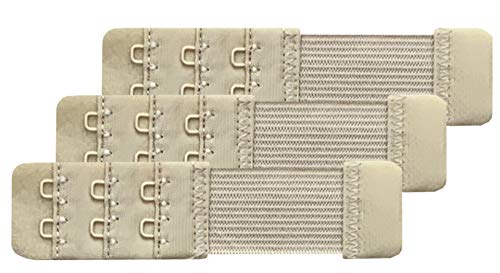 Chanie Damen Packung mit 3 Weich Komfortabel Erweiterung 2 Haken BH-Verlängerer, 10,4cm x 2,5cm von Chanie