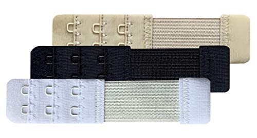 Chanie Damen Packung mit 3 Weich Komfortabel Erweiterung 2 Haken BH-Verlängerer, 10,4cm x 2,5cm von Chanie