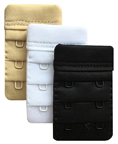 Chanie Damen Packung mit 3 Weich Komfortabel Erweiterung 2 Haken BH-Verlängerer, 6,1cm x 3,8cm von Chanie