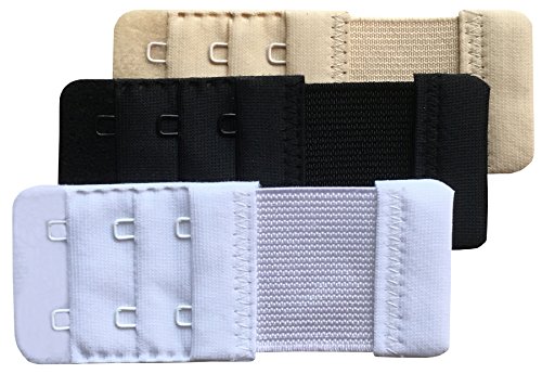 Chanie Damen Packung mit 3 Weich Komfortabel Erweiterung 2 Haken BH-Verlängerer, 9,2cm x 3,8cm von Chanie