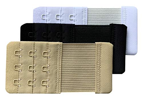 Chanie Damen Packung mit 3 Weich Komfortabel Erweiterung 3 Haken BH-Verlängerer, 10cm x 4,7cm von Chanie