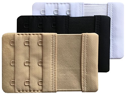Chanie Damen Packung mit 3 Weich Komfortabel Erweiterung 3 Haken BH-Verlängerer, 9,4cm x 5,6cm von Chanie