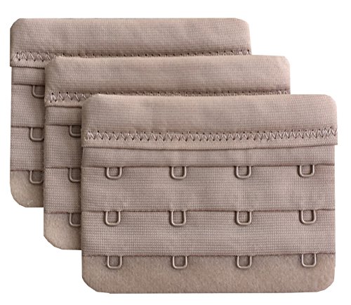 Chanie Damen Packung mit 3 Weich Komfortabel Erweiterung 4 Haken BH-Verlängerer, 5,8cm x 7,6cm von Chanie