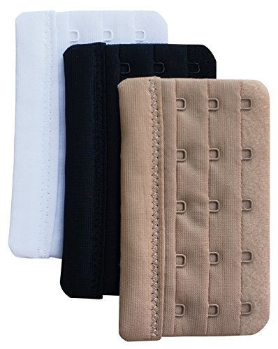 Chanie Damen Packung mit 3 Weich Komfortabel Erweiterung 5 Haken BH-Verlängerer, 5,9cm x 9,4cm von Chanie