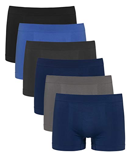 Channo Herren-Unterhose aus Lycra, Nahtlos, Einheitliche Farben - Packung mit 6, Glatt, L von Channo