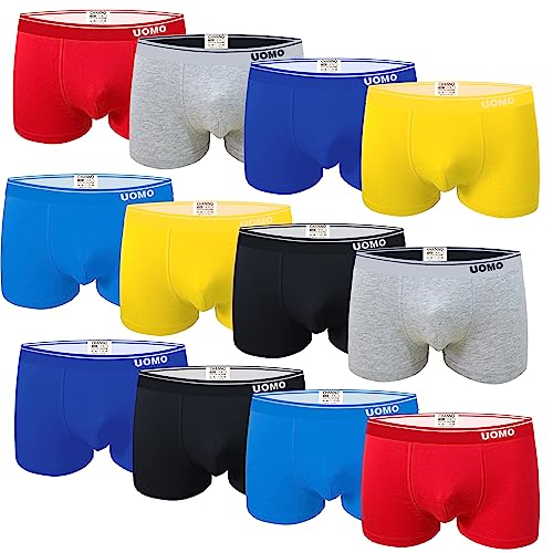 Channo Boxershorts oder Slips für Kinder, Baumwolle, Einfarbig oder mit Aufdruck - 12 Stück, Uomo Boxers, 2-4 Jahre von Channo