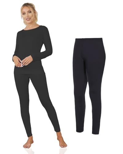 Channo Damen Thermo-Unterhemd - Hochwertige Thermokleidung für kaltes Wetter - Packung mit 1, Schwarz, L von Channo