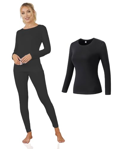 Channo Damen Thermo-Unterhemd - Hochwertige Thermokleidung für kaltes Wetter - Packung mit 1, Schwarz, XXL von Channo